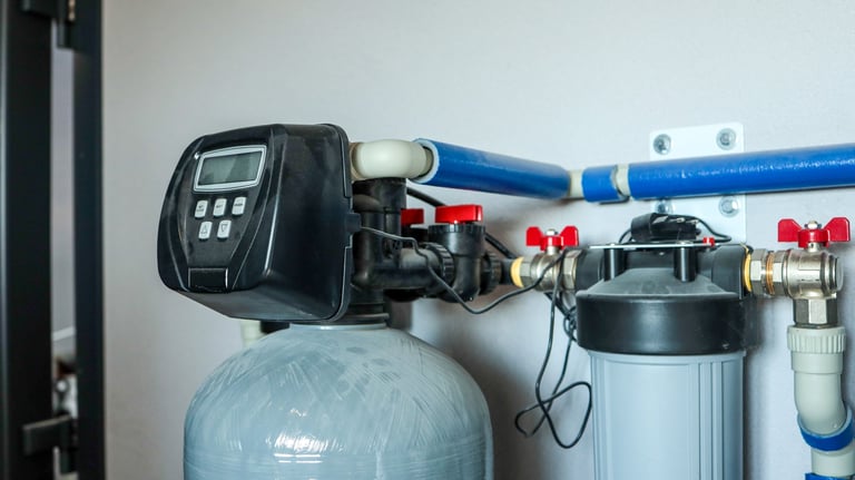 Water filtration system and softener installation
